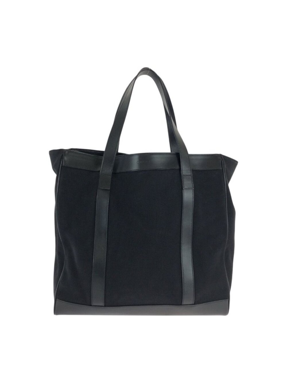 Gucci Black Silver Canvas Leather Tote Business